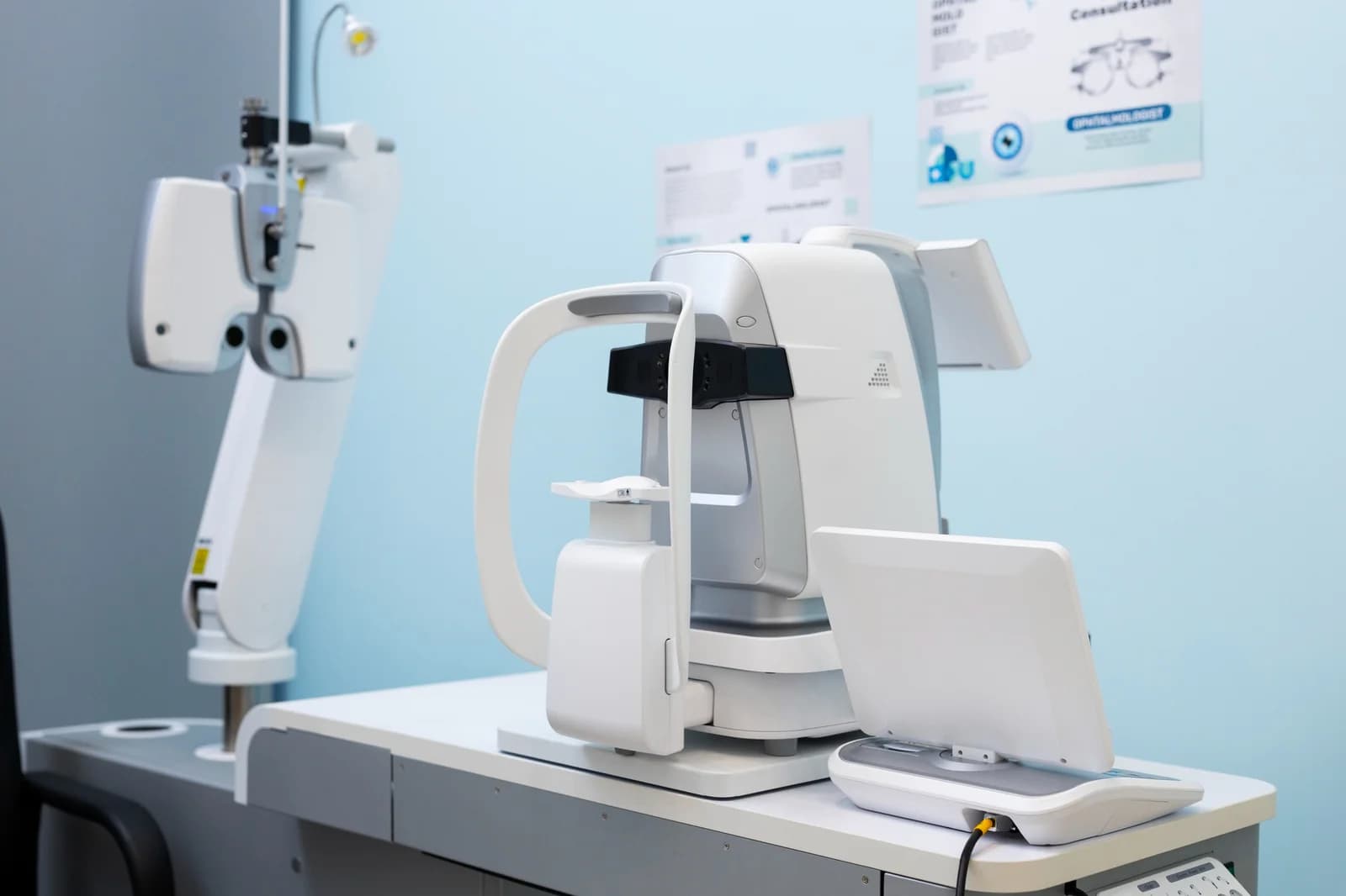Equipamento de exame oftalmológico na OftalmoClinic